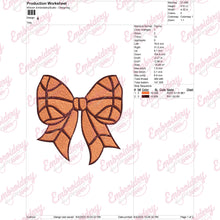 Basketball Coquette Bow Embroidery Design