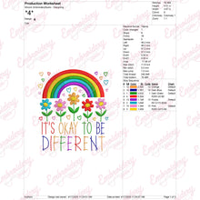 It's ok to Be Different Autism Embroidery Design