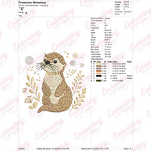 Sea Otter Embroidery Design