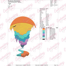 Outdoor Sunset Vintage Embroidery Design