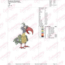 Whimsical Crazy Bird Machine Embroidery Pattern