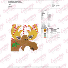 Christmas Moose Embroidery Design