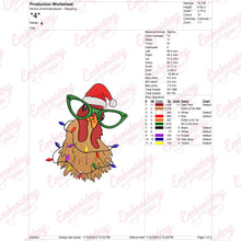 Christmas Chicken Embroidery Design