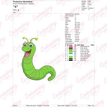 Funny Caterpillar Embroidery Design