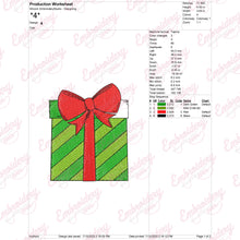 Christmas Gift Box Embroidery Design