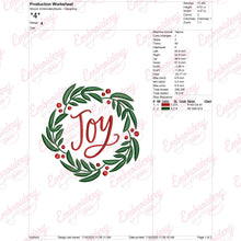 Christmas Joy Wreath Embroidery Design