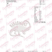 Nanasaurus Funny Dinosaur Embroidery Design