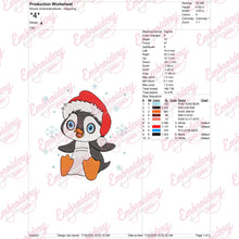 Cartoon Santa Penguin Christmas Embroidery Design