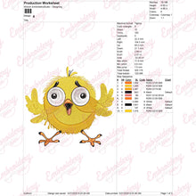 Cute Yellow Chicken Bird Embroidery Design