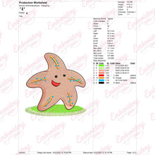 Cute Cartoon Starfish Embroidery Design