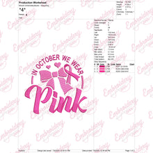 Pink October Awareness Embroidery Design