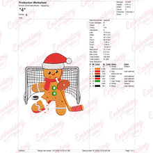 Funny Christmas Hockey Goalie Gingerbread Free Digital Embroidery Design | Instant & Free Download