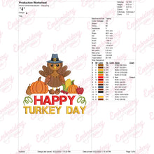 Happy Turkey Day Celebration Embroidery Design