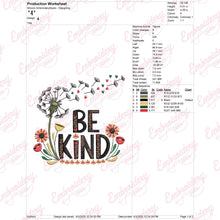 Be Kind Always Inspirational Floral Embroidery Design