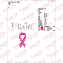 I Won Breast Cancer Survivor Embroidery Design