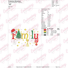 Family Christmas Spirit Embroidery Design