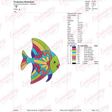 Colorful Ocean Fish Embroidery Design