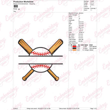 Split Baseball Name Frame Embroidery Design