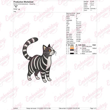Striped Tabby Cat Embroidery Design