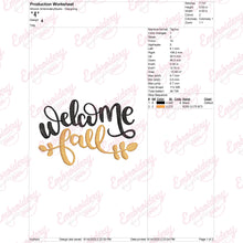 Welcome Fall Machine Embroidery Design