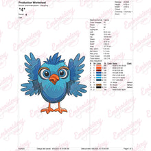 Blue Bird Embroidery Design