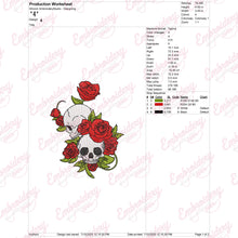 Skull and Roses Halloween Embroidery Design