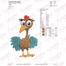 Chicken With Big Brown Eyes Embroidery Design