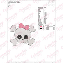 Girl Skull Halloween Machine Embroidery Design