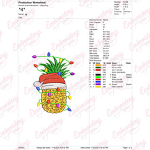 Christmas Pineapple Embroidery Design