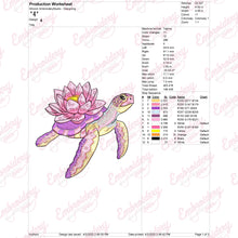 Floral Turtle Embroidery Design