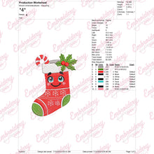 Cute Christmas Stocking Embroidery Design