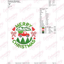 Christmas Tree Truck Embroidery Design