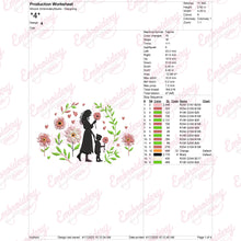 Mother and Child With Floral Embroidery Design