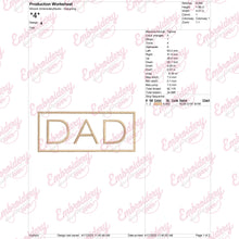 Dad Machine Embroidery Design