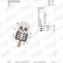 Skeleton Ice Cream Halloween Embroidery Design