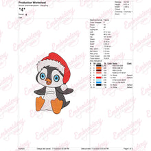 Baby Penguin In Santa Hat Embroidery Design