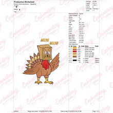 Turkey Cat Thanksgiving Embroidery Design