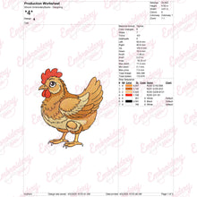 Cute Chicken Hen Embroidery Design