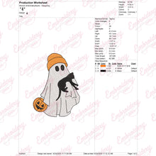 Ghost With Cat Halloween Embroidery Design