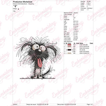 Crazy Frazzled Dog Clipart Embroidery Design