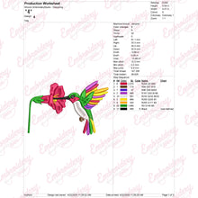 Hummingbird With Flower Embroidery Design