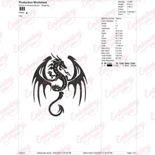Tribal Dragon Flying Embroidery Design