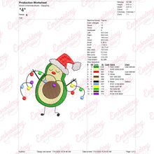 Christmas Avocado Cheer Embroidery Design