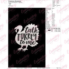 Talk Turkey to Me Thanksgiving Embroidery Design