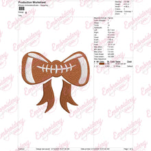 American Football Bow Embroidery Design