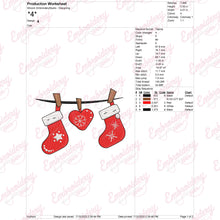 Christmas Stockings & Heart Decor Embroidery Design