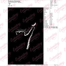 Cat Catches The Crescent Moon Embroidery Design