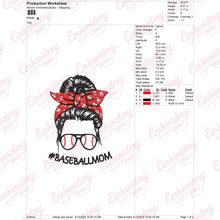 Baseball Mom Messy Bun Embroidery Design