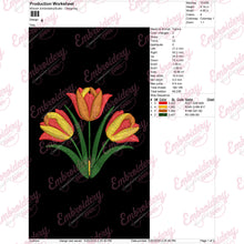 Spring Tulip Machine Embroidery Design