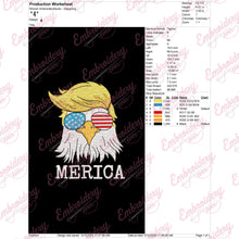 Merica Bald Eagle with American Flag Sunglasses Embroidery Design